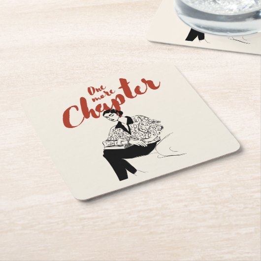 One More Chapter Red Script l Book Lovers & Reader Rechteckiger Pappuntersetzer (angewinkelt)