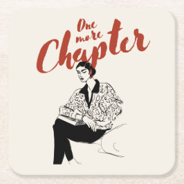 One More Chapter Red Script l Book Lovers & Reader Rechteckiger Pappuntersetzer