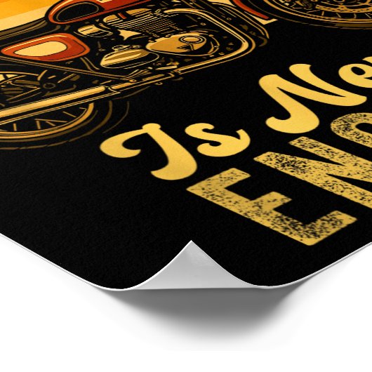 One Motorcycle Is Never Enough Retro Funny Biker  Poster (Ecke)