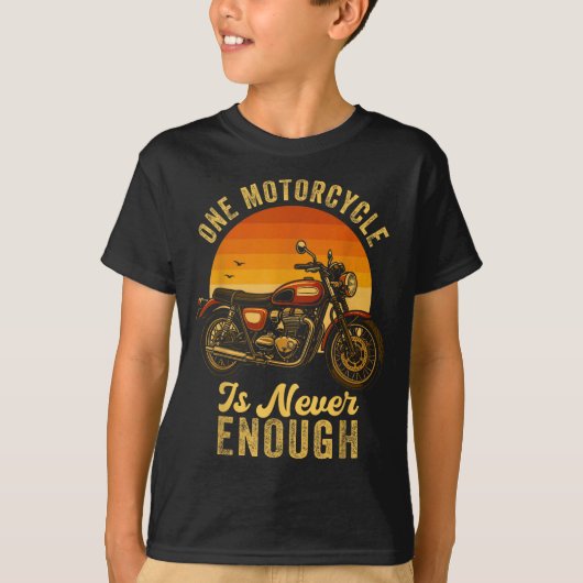 One Motorcycle Is Never Enough Retro Funny Biker T-Shirt (Vorderseite)