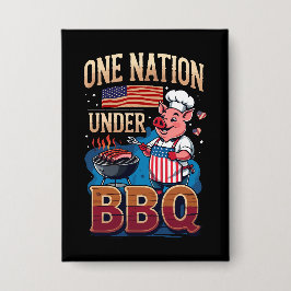 One Nation Under BBQ – Vintage Chef Grillmaster Button