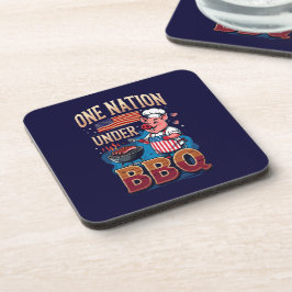 One Nation Under BBQ – Vintage Chef Grillmaster Getränkeuntersetzer