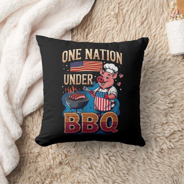 One Nation Under BBQ – Vintage Chef Grillmaster Kissen (Decke)