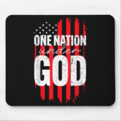One Nation Under God American Flag Christian Jesus Mousepad (Vorne)