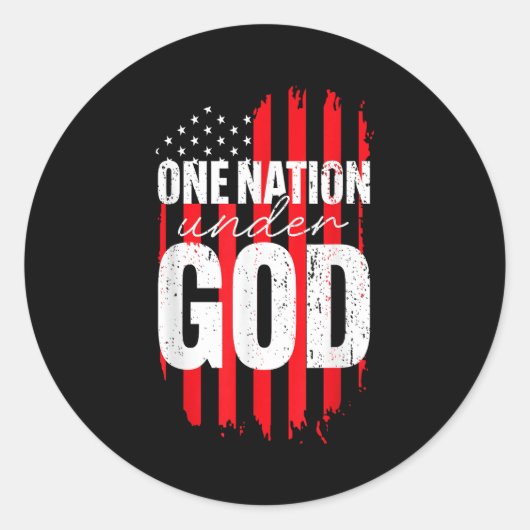 One Nation Under God American Flag Christian Jesus Runder Aufkleber (Vorderseite)