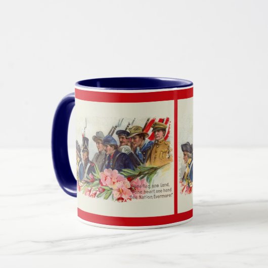 One Nation Vintag Patriotic Coffee Tasse (Vorderseite Links)