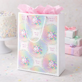 One of a Kind Pastel Unicorn Birthday Party Bag Mittlere Geschenktüte