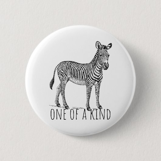 One Of A Kind Unique Zebra Button (Vorderseite)