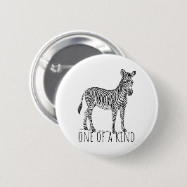 One Of A Kind Unique Zebra Button