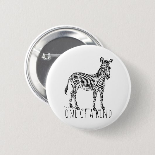One Of A Kind Unique Zebra Button (Vorne & Hinten)