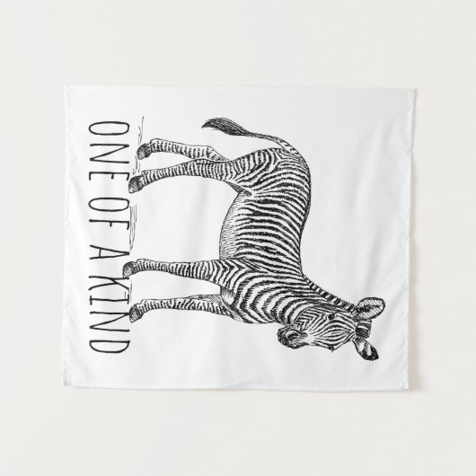 One Of A Kind Unique Zebra Wandteppich (Vorderseite (Horizontal))