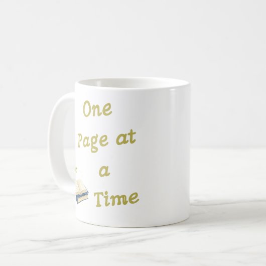 One Page at a Time – Mindful Reading Design Kaffeetasse (Vorderseite Links)