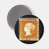 One Penny British Empire Mauritius Postage Briefma Magnet (Vorderseite/Rückseite)