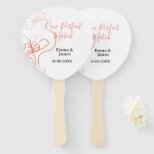 One Perfect match terracotta wedding couple name f Fächer (Vorne und Hinten)