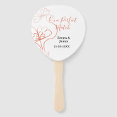 One Perfect match terracotta wedding couple name f Fächer (Rückseite)