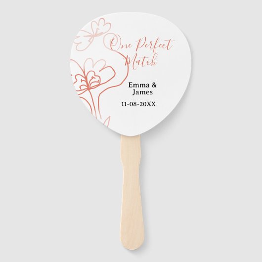 One Perfect match terracotta wedding couple name f Fächer (Vorderseite)