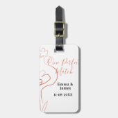 One Perfect match terracotta wedding couple name f Gepäckanhänger (Vorderseite vertikal)