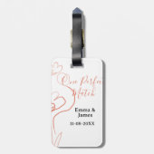 One Perfect match terracotta wedding couple name f Gepäckanhänger (Rückseite vertikal)