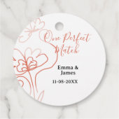 One Perfect match terracotta wedding couple name f Geschenkanhänger (Rückseite)