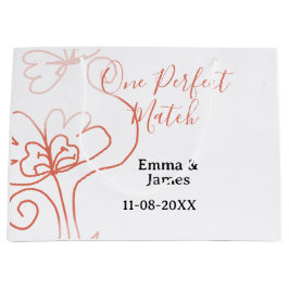 One Perfect match terracotta wedding couple name f Große Geschenktüte