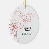 One Perfect match terracotta wedding couple name f Keramik Ornament (Rechts)