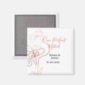 One Perfect match terracotta wedding couple name f Magnet (Vorderseite/Rückseite)