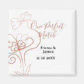 One Perfect match terracotta wedding couple name f Magnet (Vorne)