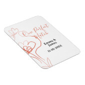 One Perfect match terracotta wedding couple name f Magnet (Rechte Seite)