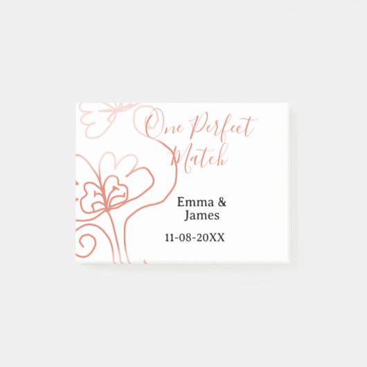 One Perfect match terracotta wedding couple name f Post-it Klebezettel (Vorderseite)