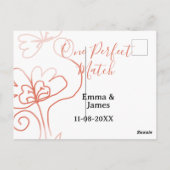 One Perfect match terracotta wedding couple name f Postkarte (Rückseite)