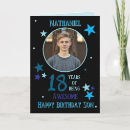 One Photo 18th Birthday Card For Son Karte