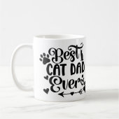One Photo Best Cat Dad Ever Pet Paw Prints Kaffeetasse (Links)
