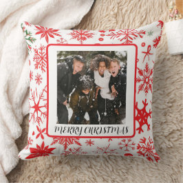 One Photo Custom Holiday Snowflake Kissen