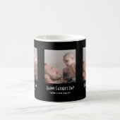 One Photo Happy Father's Day Black White Kaffeetasse (Mittel)