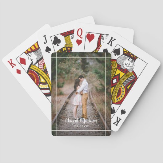 One Photo Simple Picture Modern Wedding Favors Spielkarten (Rückseite)