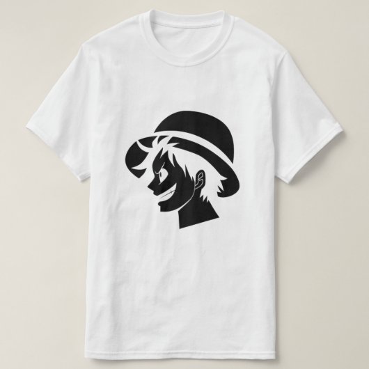 One Piece Luffy Straw Hat Pirate Silhouette Tees (Design vorne)