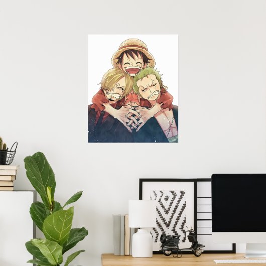 One Piece Luffy Zoro und Sanji Poster (Heimbüro)