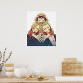 One Piece Luffy Zoro und Sanji Poster (Küche)