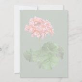 One Pink Geranium Einladung (Rückseite)