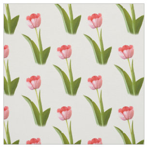 One Pink Tulip - Blumenfotografie-Muster Stoff