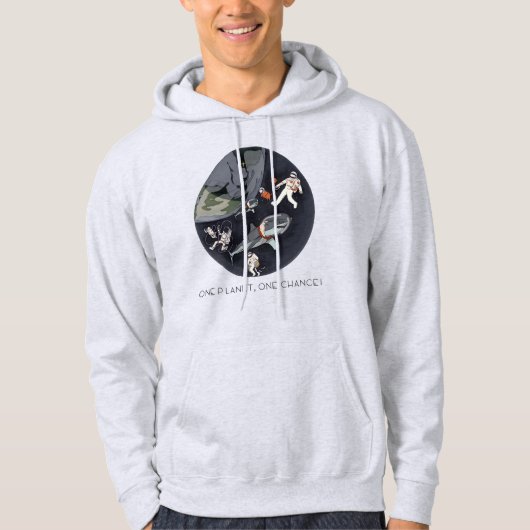 One Planet One Chance - Earth Day (Cartoon Texture Hoodie (Vorderseite)