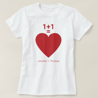 One plus One ist gleich Liebe, Rotes Herz, Individ T-Shirt
