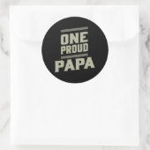 One Proud Papa Runder Aufkleber (Tasche)