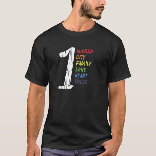 One Puls - World City Family Liebe LGBT T-Shirt (Vorderseite)