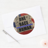 ONE RACE-Human-Aufkleber Runder Aufkleber (Umschlag)