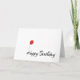 One Red Balloon Happy Birthday Card Dankeskarte