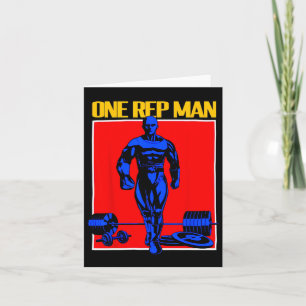 One Rep Man Weightlift Bodybuilding Gym Workout Karte