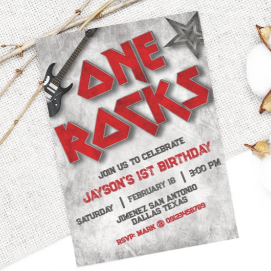 One Rocks - 1. Geburtstag Einladung