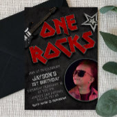 One Rocks Birthday mit Foto Einladung