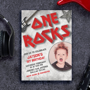 One Rocks - Ein Jahr gerockt mit Bild Einladung